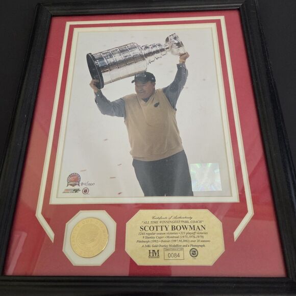 Scottie Bowman Framed Commemorative Photo and Stanley Cup Coin COA - Picture 6 of 8